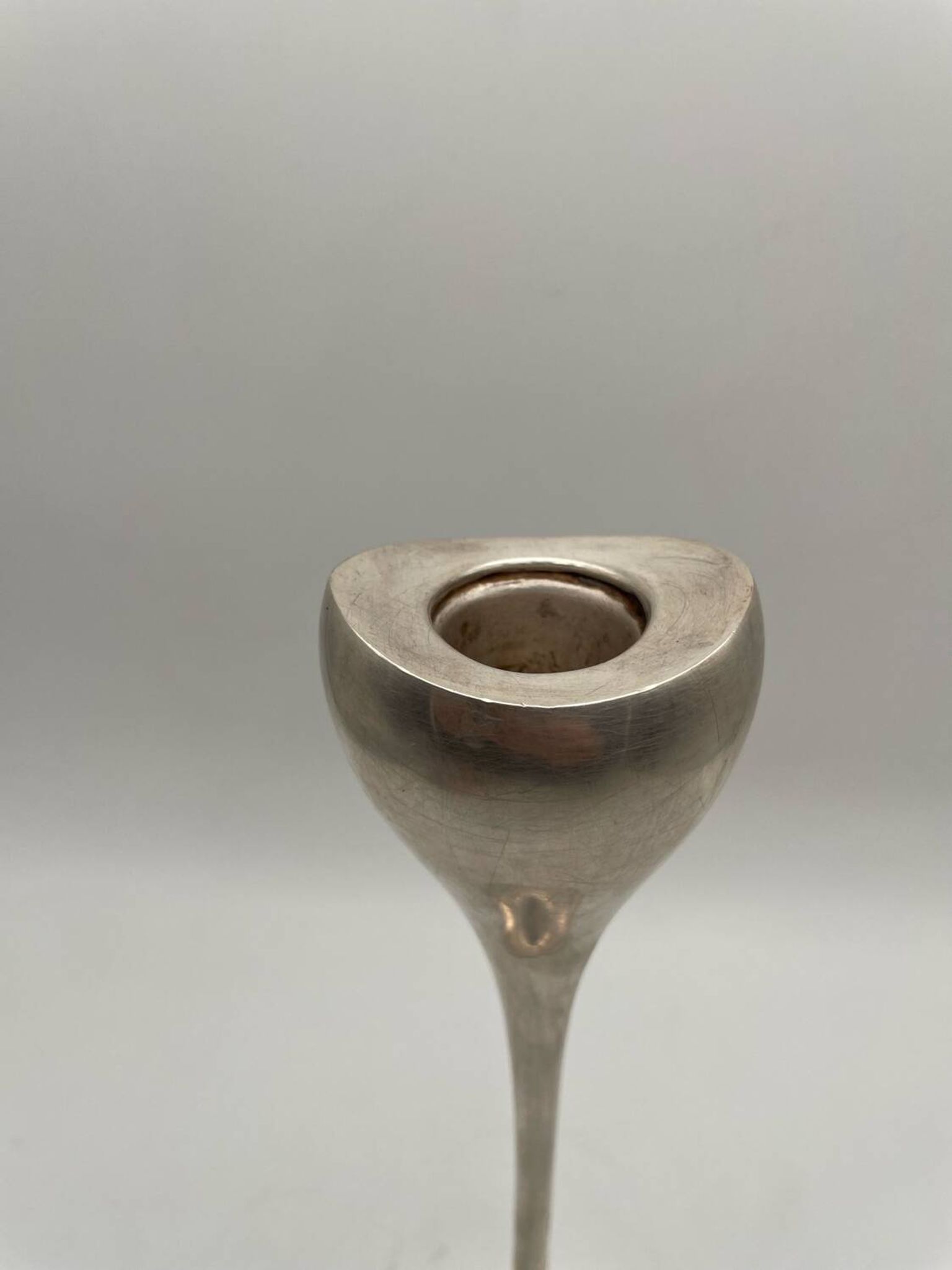 ABSA Danish Modernist Tulip Candle Holder in Silver Metal