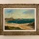 Ancient painting, Breton landscape, Saint Lunaire, signed, 1950s