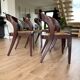 Baumann oval extendable dining room table and 6 Baumann Sled chairs known as gondola