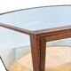 Antique Curved Glass Display Cabinet – Wooden Showcase – Early 20th Century