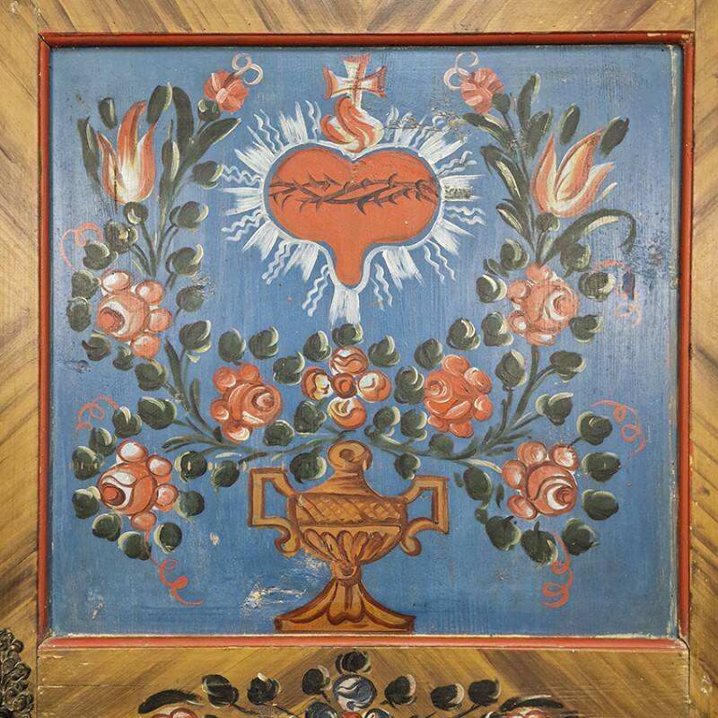 Painted Folk Art Bridal Cabinet 1846