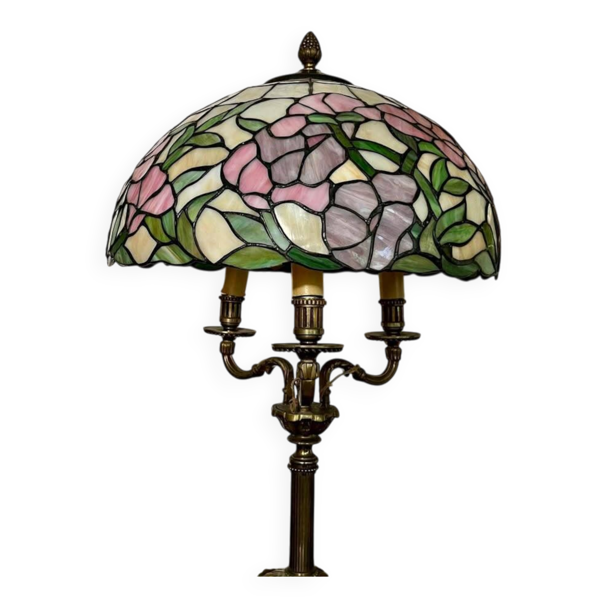 Arts & Crafts table lamp in leaded stained glass, 20th century.