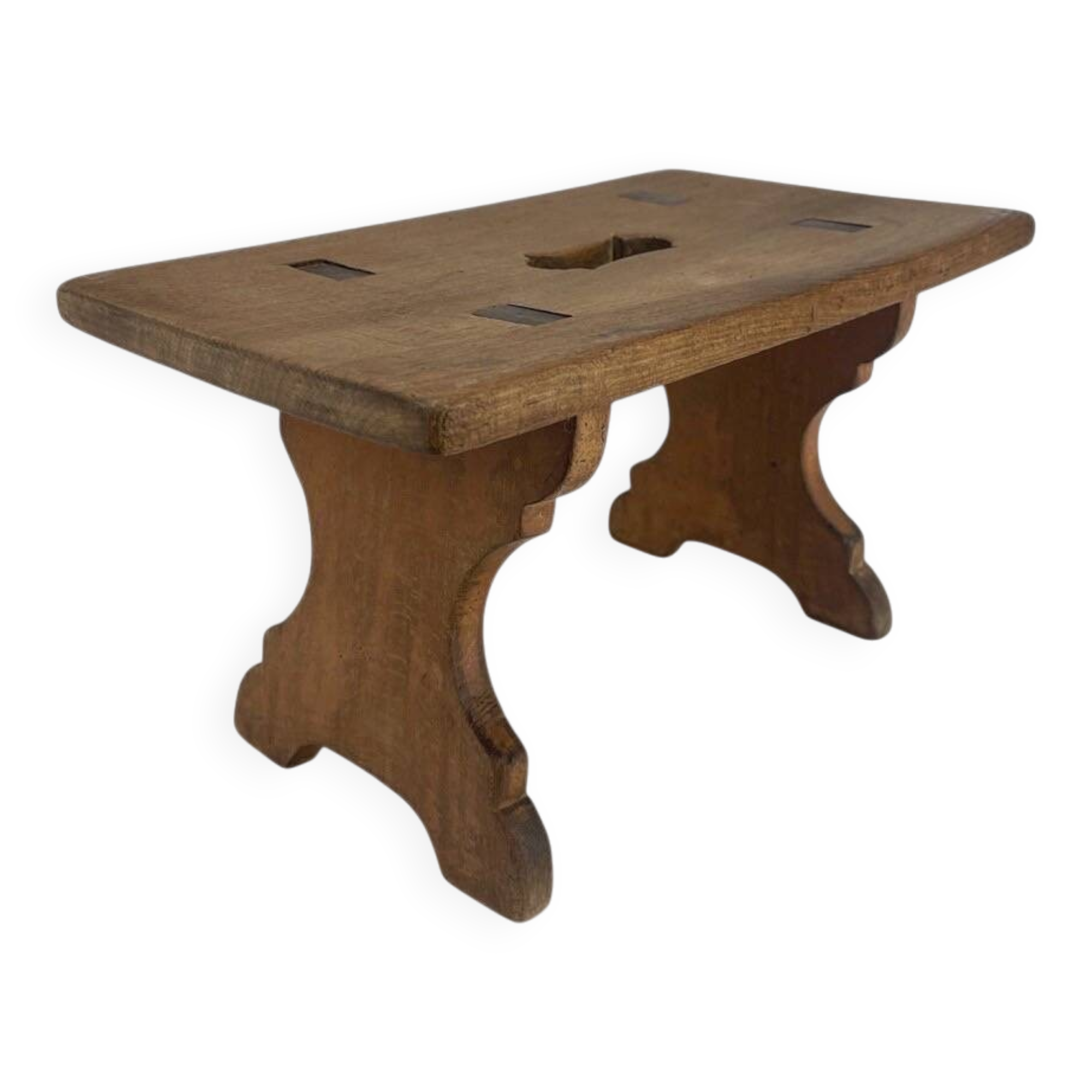 1940s slotted bench stool