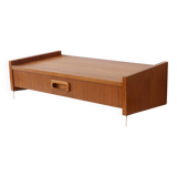 Wall shelf, Scandinavian teak wall bedside table, 1960