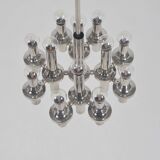 Modernist chandelier in chrome attributed to Gaetano Sciolari, 1970s