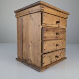 Rustic Primitive Natural Pine Small Apothecary Chest, 1940s