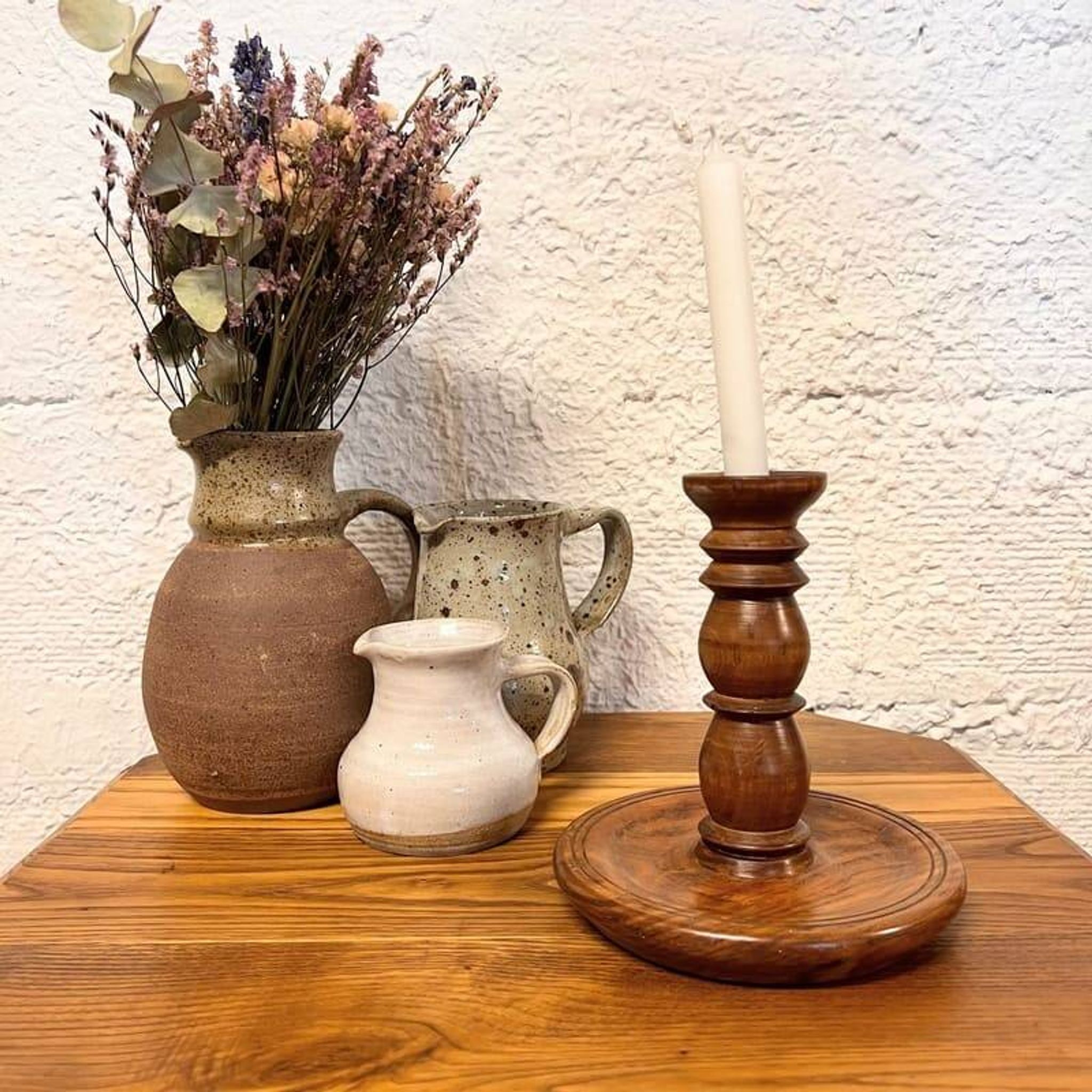 Vintage wooden candle holder