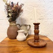 Vintage wooden candle holder