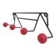 Coat rack Zig-Zag hooks balls red wood
