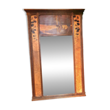 Art Nouveau marquetry mirror signed Auguste Metgé