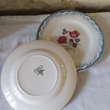 Flat earthenware plates by Digoin Sarreguemines