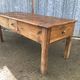 Antique Rustic Solid Cherry Farmhouse Table with 3 Drawers and 1 Pull Out