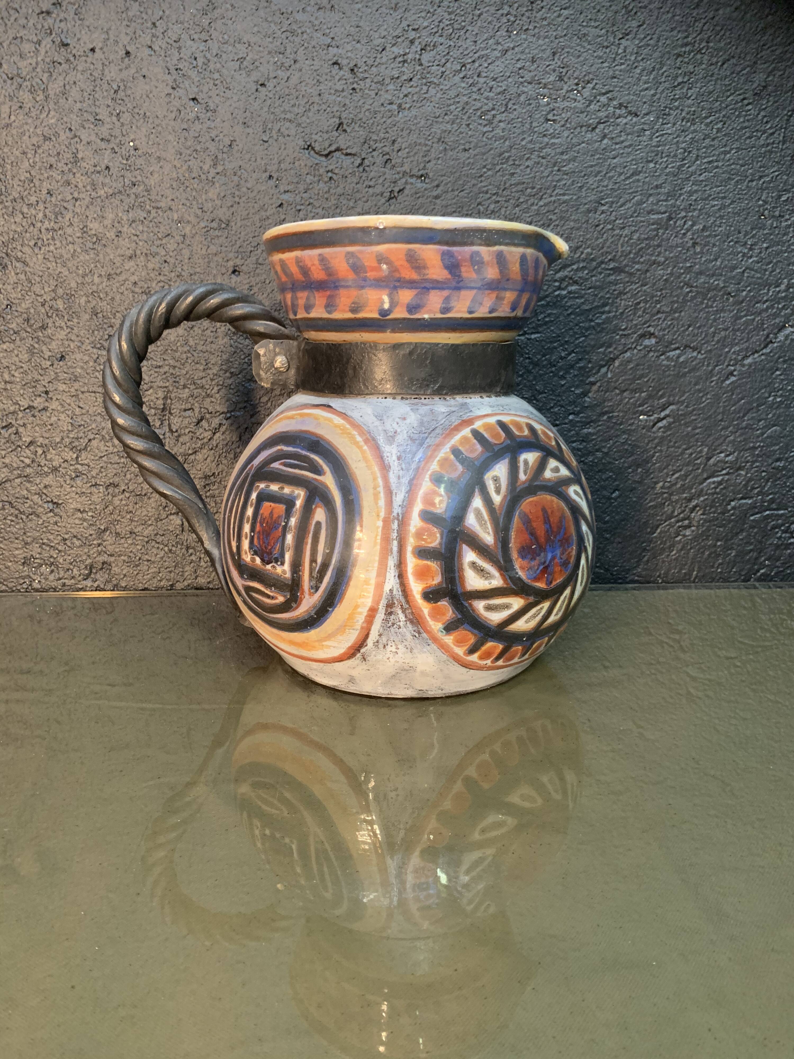 Pitcher in ceramic Jacques Poussine 1960s