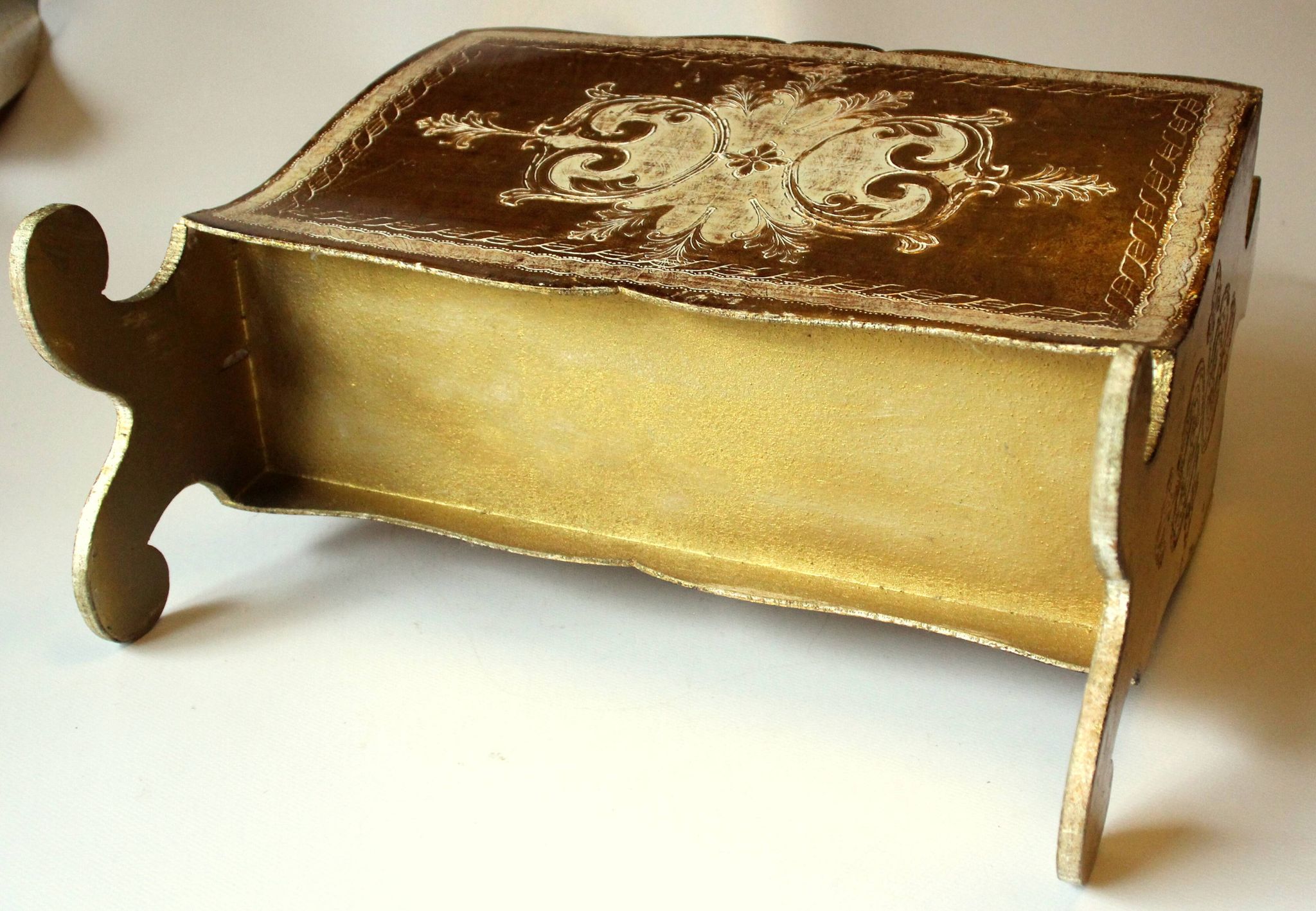 1950s - florentine wooden magazine rack - Vintage - made in Italy
