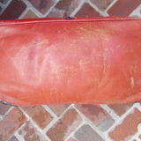 Red and black moroccan pouf