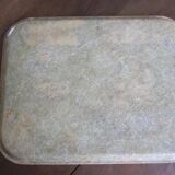 Old serving tray, boat at sea, 1960