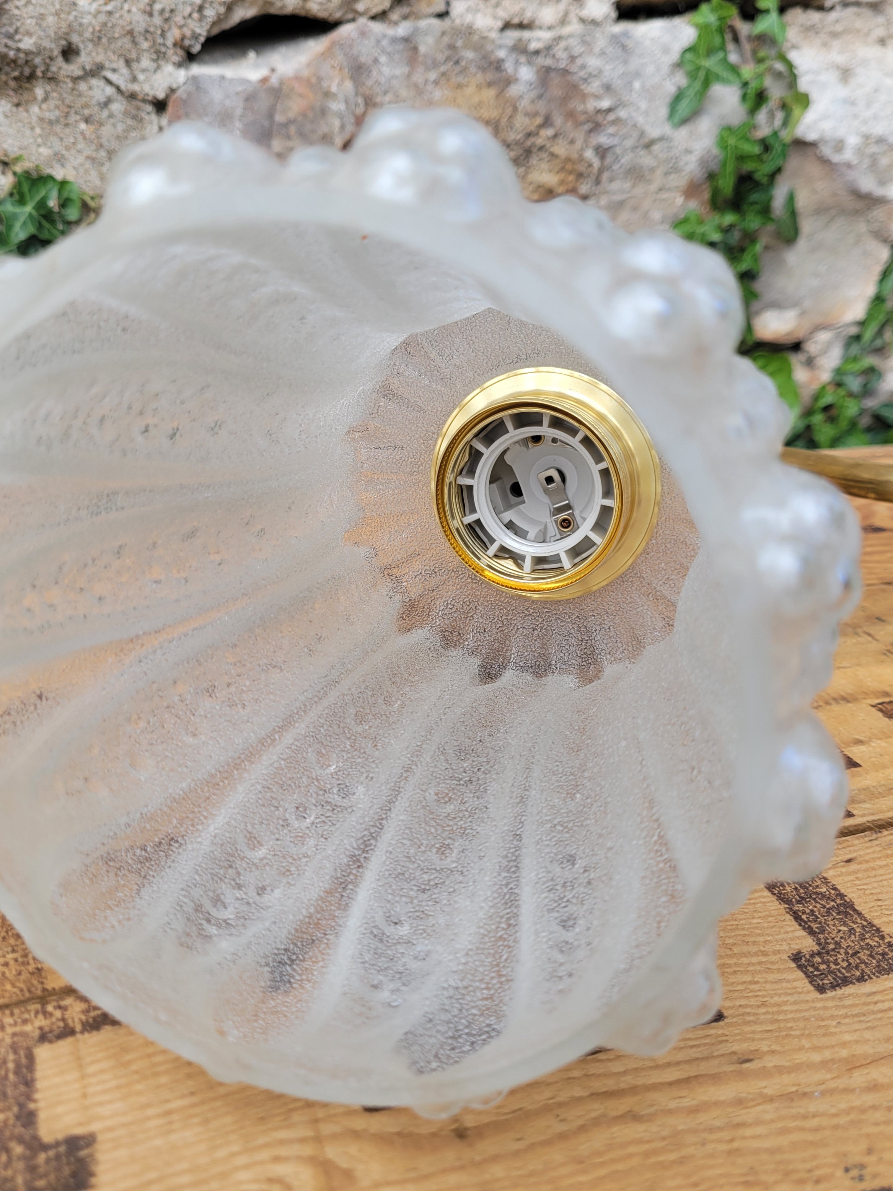 Brass and moulded glass sconce