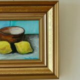 Original European still life oil on panel painting by Hans Haussdal