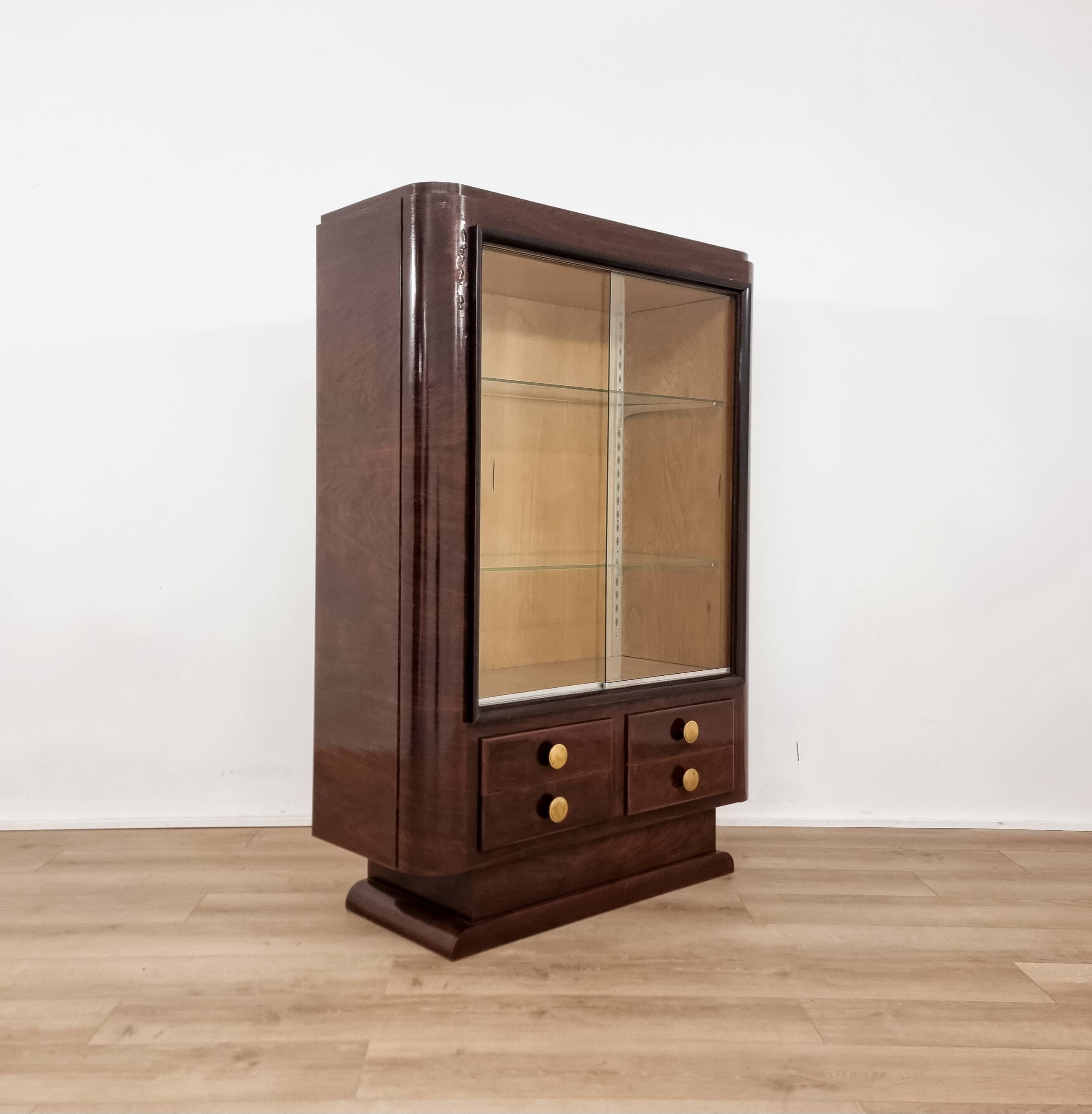 20th century Art Deco wooden display case