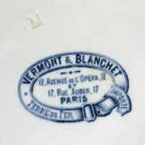 2 plates on foot Terre de fer Vermont & Blanchet circa 1900