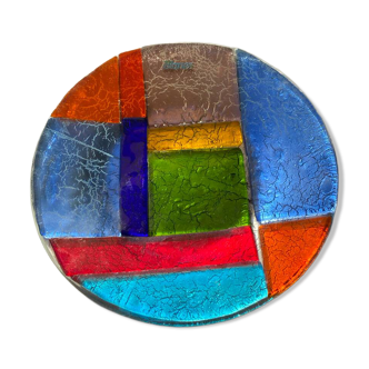 Fused glass catchall signed