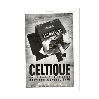 Affiche vintage années 30 Cigarette Celtique