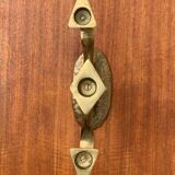 Vintage Brutalist Bronze Candle Holder