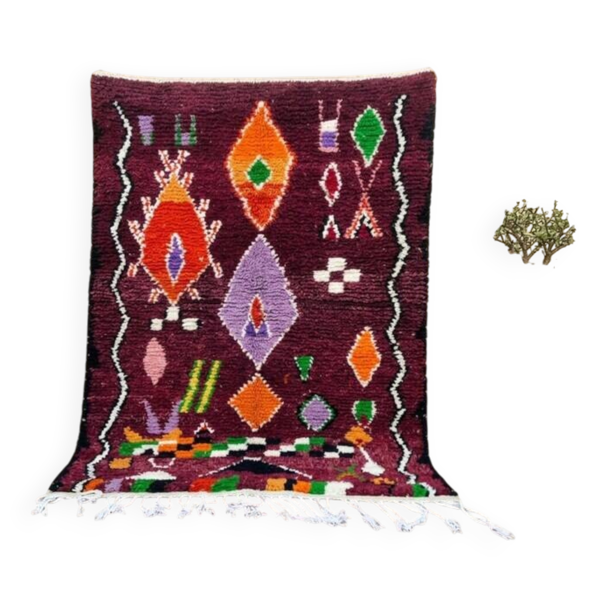 Burgundy Moroccan Berber rug 200cm x 300cm