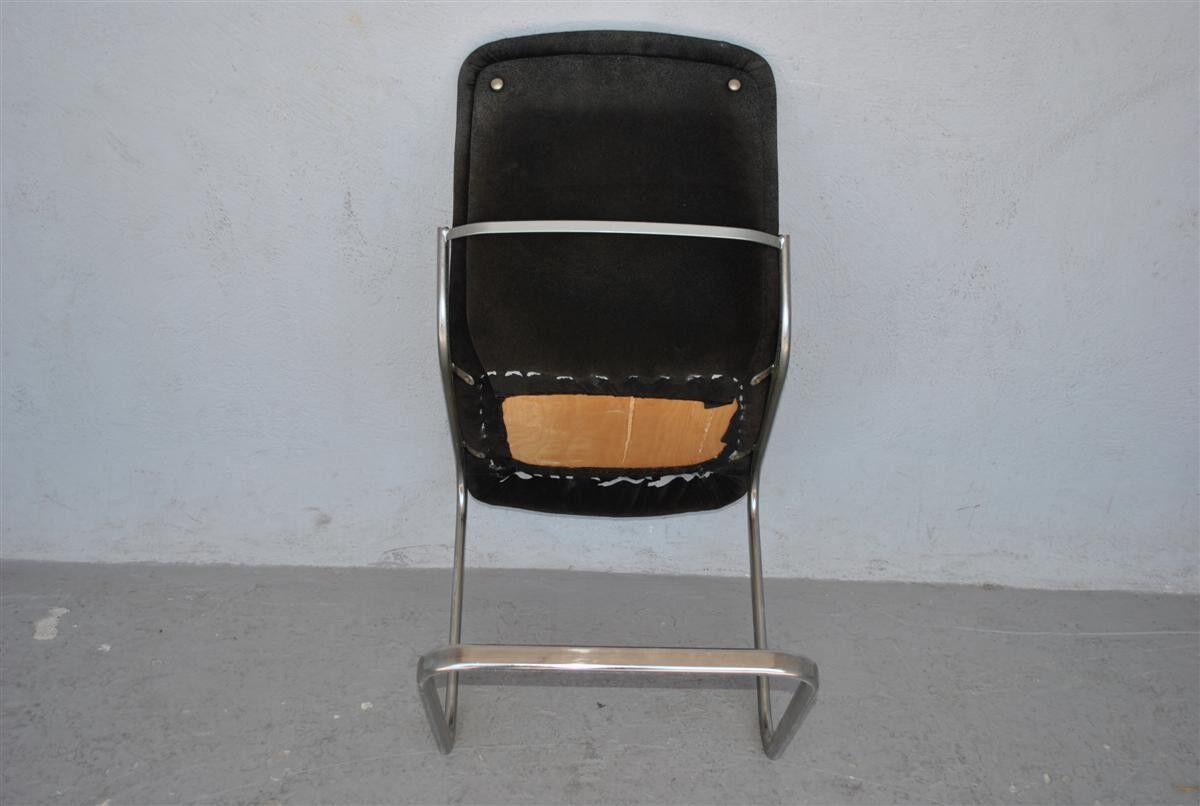 Green office in tripods of 1980s lacquered with black velvet Chair