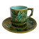 Tasse à café ancienne en barbotine bambou