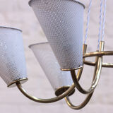 Chandelier 6 fires in perforated metal 50s