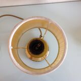 Pair of bedside lamps in golden metal and lampshade creme / vintage years 60-70