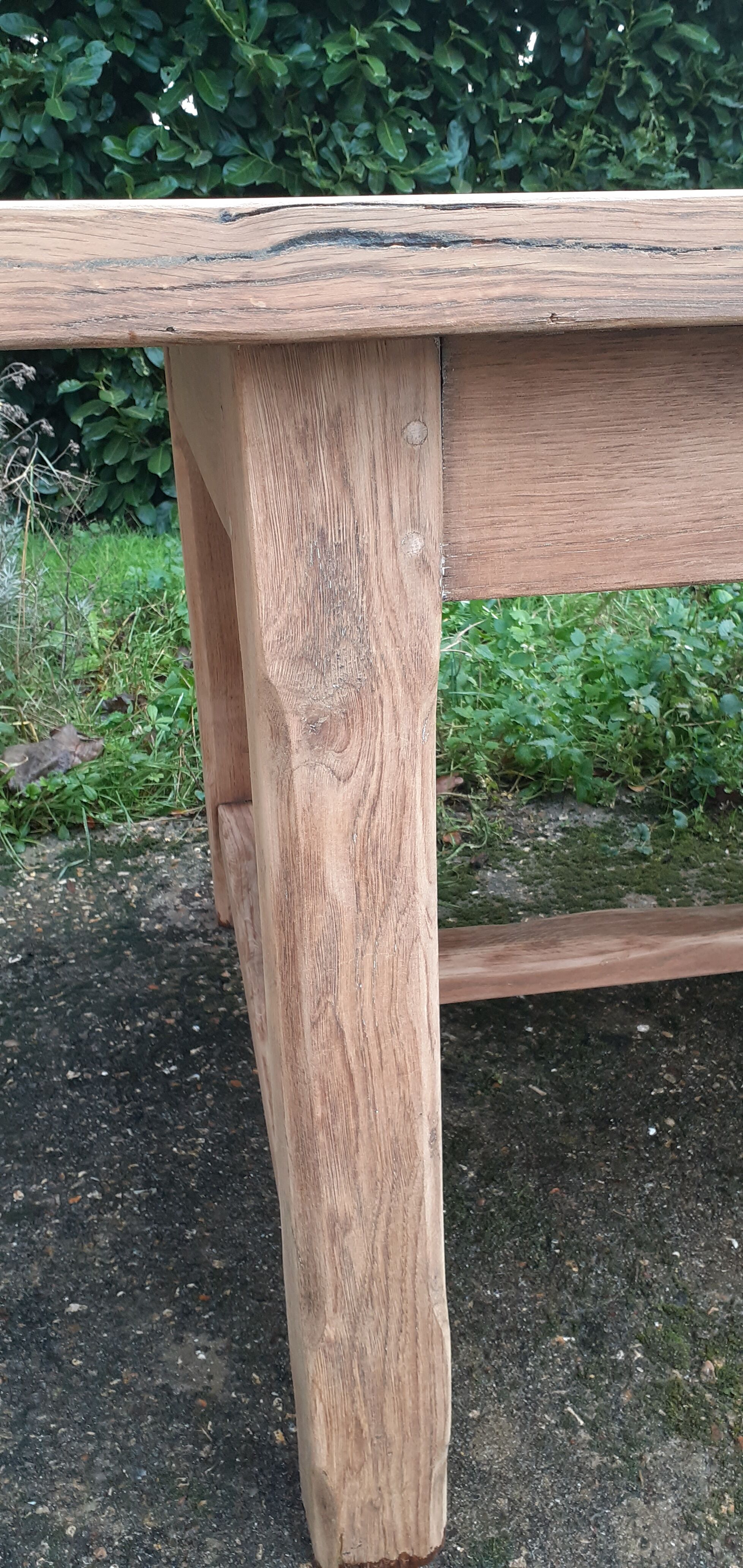 Farm table 2 drawers solid oak raw wood