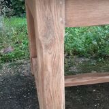 Farm table 2 drawers solid oak raw wood