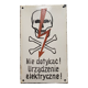 OLD Vintage Skull Plate EMAIL DANGER SKULL SKULL