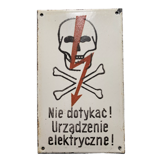 OLD Vintage Skull Plate EMAIL DANGER SKULL SKULL