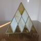 "Pyramid" lamp in mother-of-pearl, glass and brass 70s