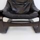 Nelo Kroken leather chair with ottoman by Ake Fribytter