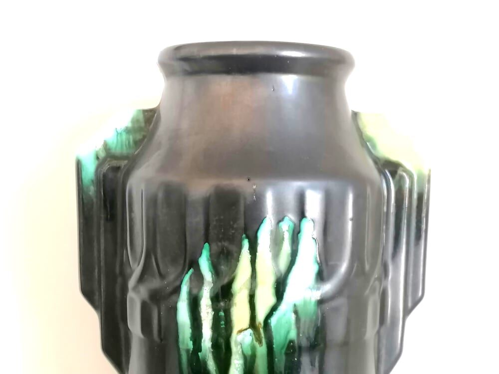 Art deco vase earthenware airain thulin