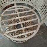 White wicker armchair