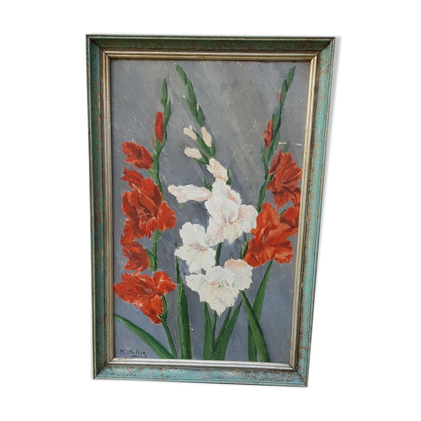 Painting on wood: gladiolus