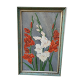 Peinture sur bois : Les glaïeuls