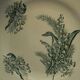 Set of 4 flat plates in saint amand earthenware. lily of the valley decor.