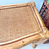 Vintage trundle tables in bamboo and rattan