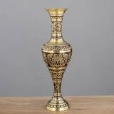 Large European Vintage Metal Vase - Decorative Bronze Tabletop Display