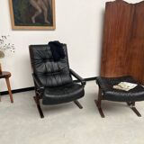 2 "Siesta" armchairs with their ottomans by Ingmar Relling, circa 1970