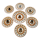 Boch la Louvière Kimono plate set Belgium 1970 (Set of 7)