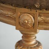 Antique round Gustavian stool, Swedish cabinetmaker, late 18th century.
