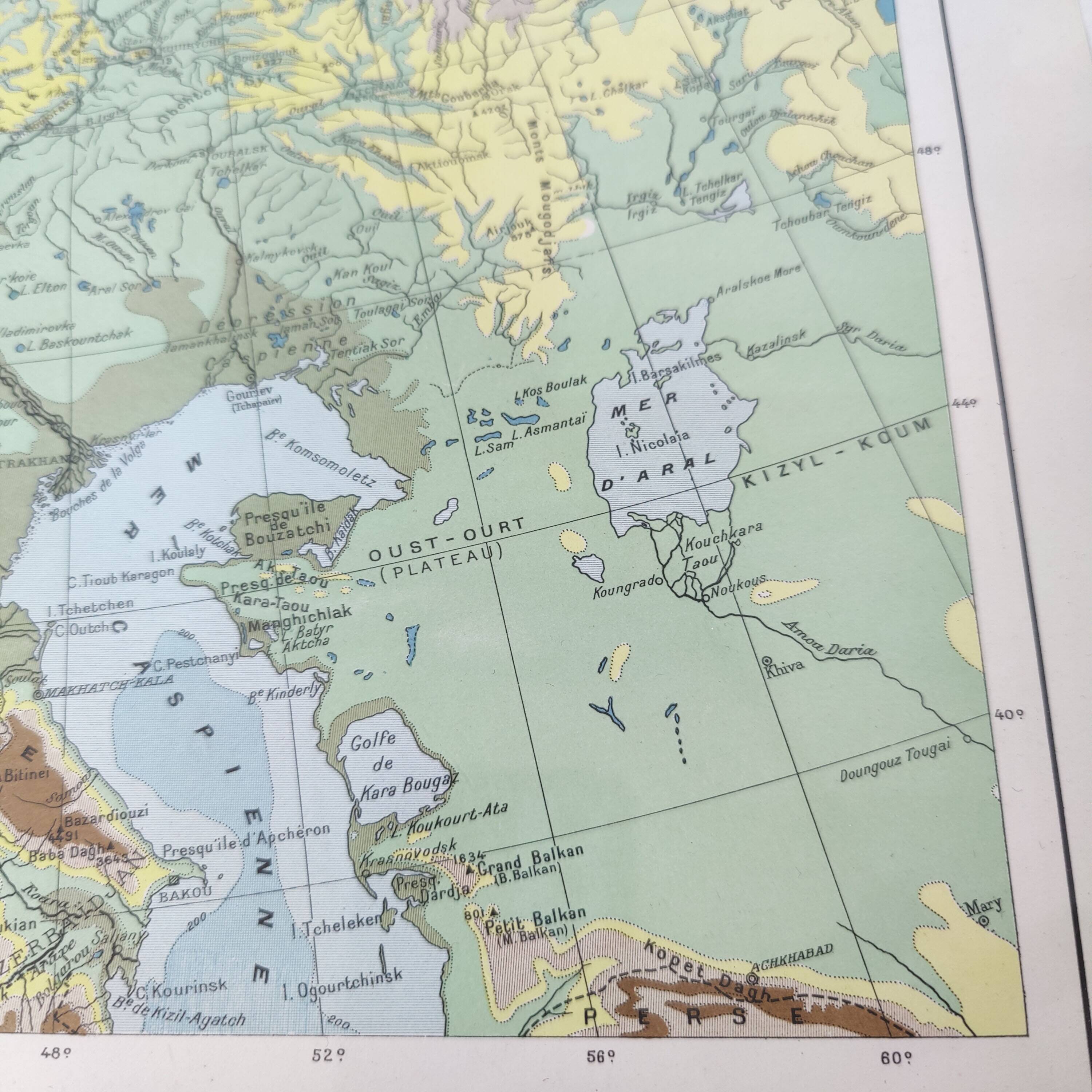 Old USSR and Finland map 43x43cm from 1950