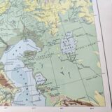 Old USSR and Finland map 43x43cm from 1950